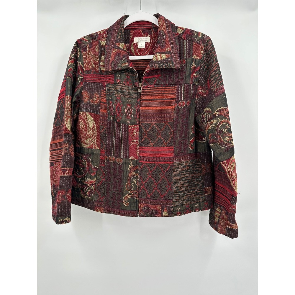Womens Boho Artsy Tapestry Jacket Size M Eclectic Maximalist Indie Alt Ornate
